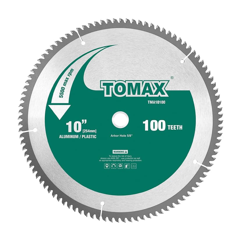 10-Inch 100 Tooth TCG Thin Aluminum and Non-Ferrous Metal Saw Blade with 5/8-Inch Arbor