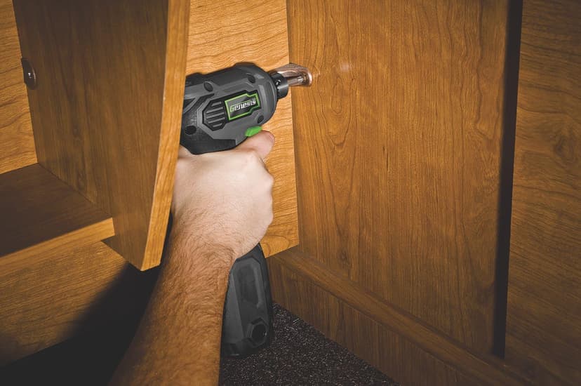 Genesis GCQD38A 3.5 Amp 3/8" Variable Speed Close-Quarter Drill with Non-Slip Grip
