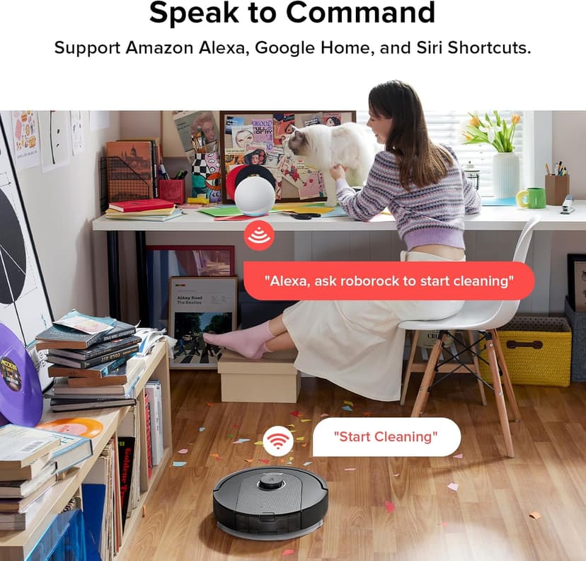 roborock Q5 Pro Robot Vacuum and Mop Combo, 5500Pa Powerful Suction, DuoRoller Brush, LiDAR Navigation, 3D Mapping, Robotic Cleaner for Dirt, Floors, Pet Hair, 240min Runtime, Smart No-Go Zone, Black
