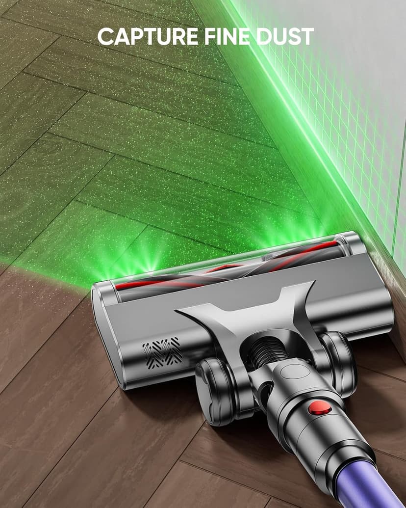 Cordless Vacuum Cleaner, 550W 45KPA 60 Mins Vacuum Cleaners for Home, Stick Vacuum with 1.8L Large Dust Cup, Wall Mount Charging, Anti-Tangle Wireless, Green Light for Pet Hair, Carpets, Hardwood