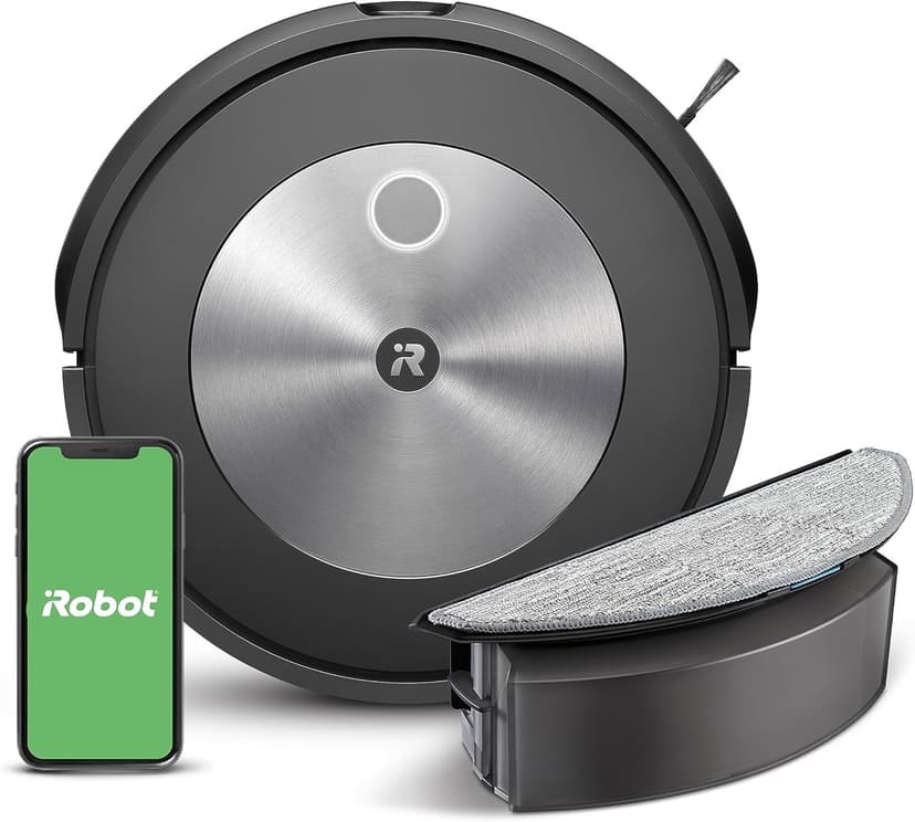 iRobot Roomba Combo j5 Robot Vacuum & Mop – Identifies and Avoids Obstacles Like Pet Waste & Cords, Clean by Room with Smart Mapping, Works with Alexa, Ideal for Pet Hair, Roomba Combo J5