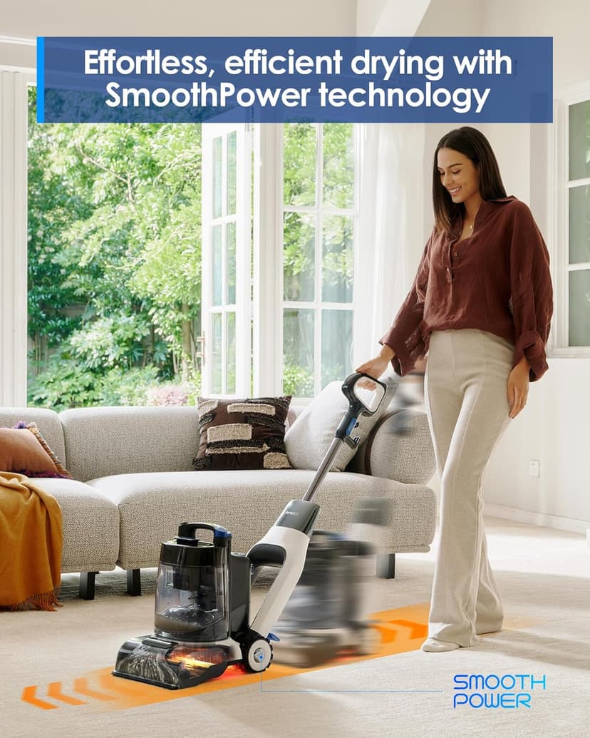 Tineco Floor ONE S5 Smart Cordless Wet Dry Vacuum Cleaner and Mop for Hard Floors & Carpet ONE Cruiser Smart Carpet Cleaner, Self-Cleaning and FlashDry, Deep Cleaning
