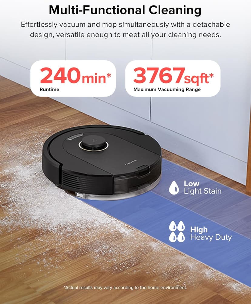 roborock Q5 Pro+ Robot Vacuum and Mop, Self-Emptying, 5500 Pa Max Suction, DuoRoller Brush, Hands-Free Cleaning for up to 7 Weeks, Precise Navigation, Perfect for Hard Floors, Carpets, and Pet Hair