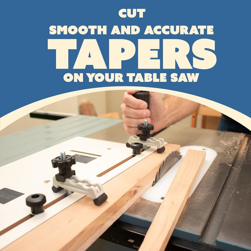 Adjustable Taper/Straight Line Jig with Blade Safe Hold Downs, Great for Tapering Table & Chair Legs, Fast Tapered Cutting Taper Jig for Table Saw