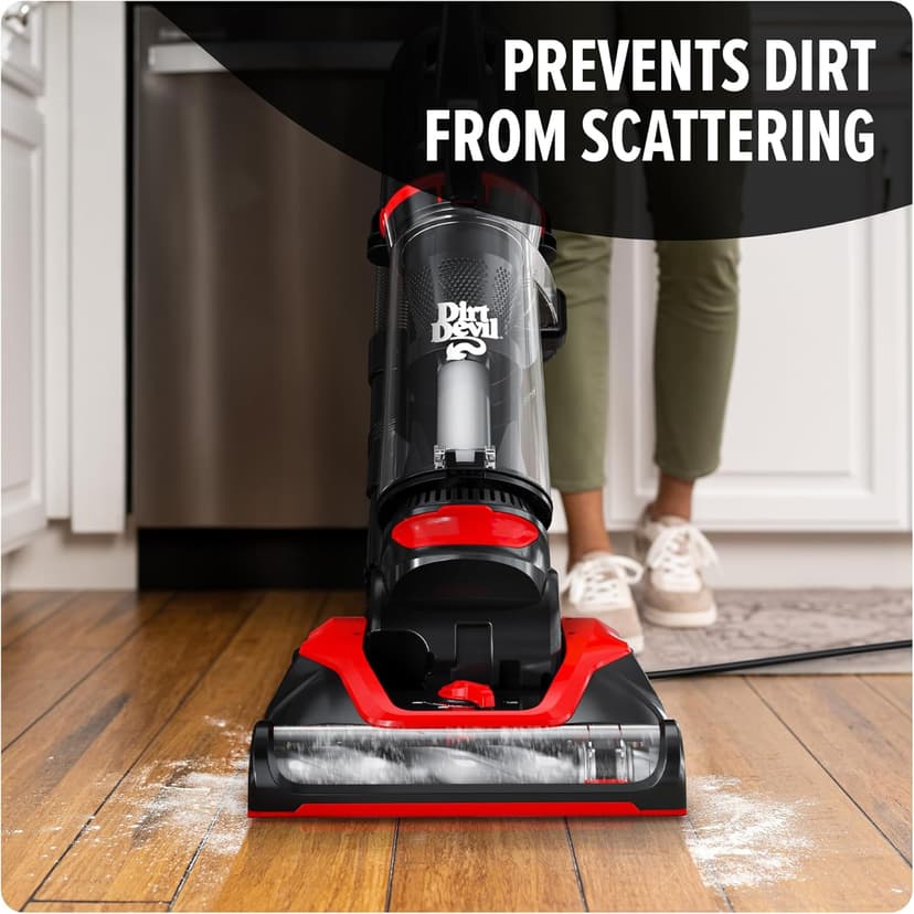 Dirt Devil Multi-Surface Extended Reach+ Upright Bagless Vacuum Cleaner for Carpet and Hard Floor, Powerful, Lightweight, Corded Vacuum Cleaners for Home Use