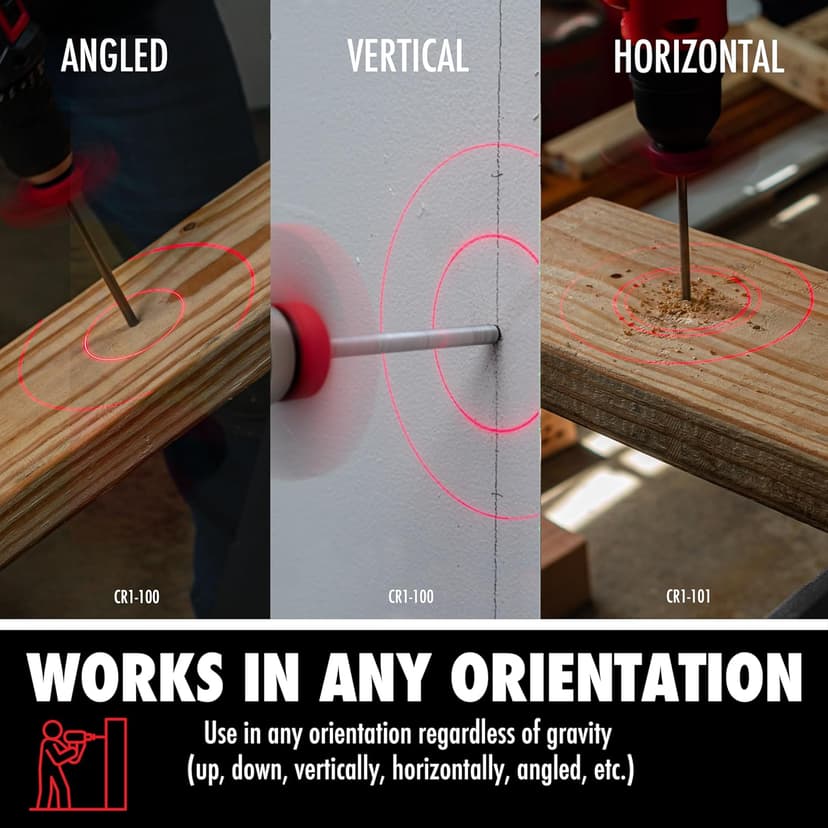 BullseyeBore Core CR1-101 Drill Guide for Straight Holes - Magnetic Drill Attachment with Efficient Red Laser for Visual Worksurface Alignment - Compatible with Common & Specialty Bits from 2" to 8"