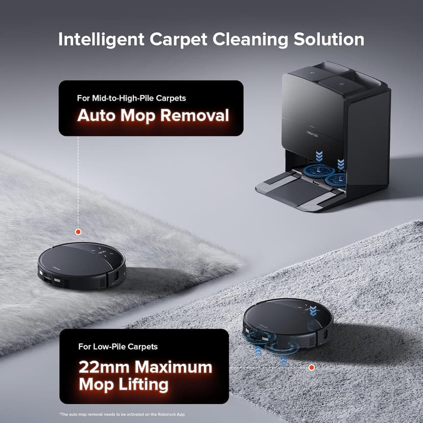 roborock Saros 10R Robot Vacuum and Mop, Powerful Suction, Zero-Tangling, 3.14’’ Ultra Slim, FlexiArm Riser Technology for Carpet & Floor, Corner & Edge Cleaning, Self-Emptying, Hot Air Drying, Black