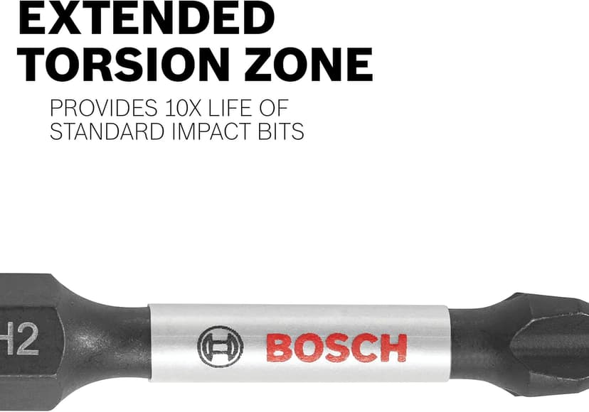BOSCH CCSPHV208 8-Piece Assorted Set 2 In. Impact Tough Phillips Power Bits with Clip for Custom Case System