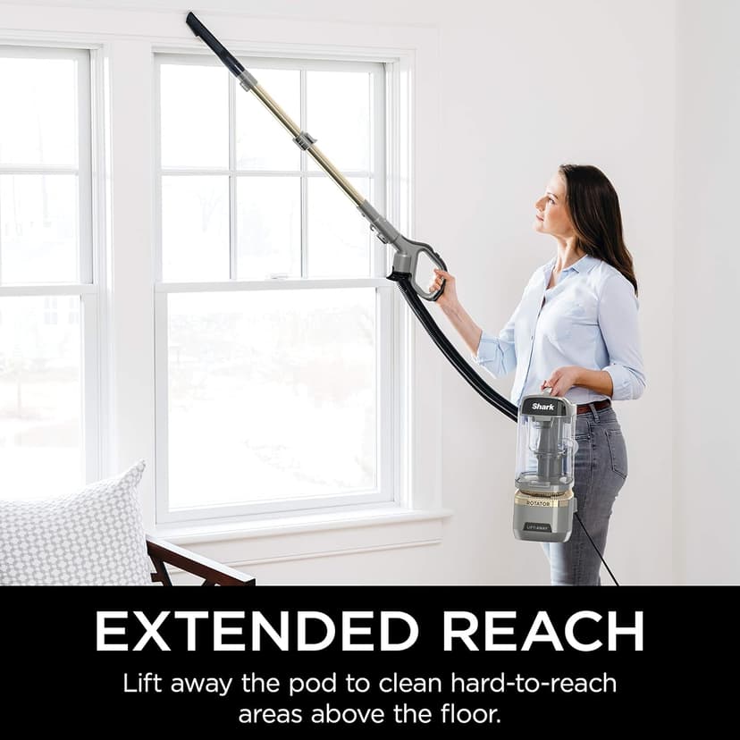 Shark | Upright Vacuum Cleaner for Home | Rotator Lift-Away | No Hair Wrap | HEPA Filter | Lightweight Bagless Vacuum for Pet Hair | LED Headlights For Carpets & Hardwood Floors | Silver | LA502