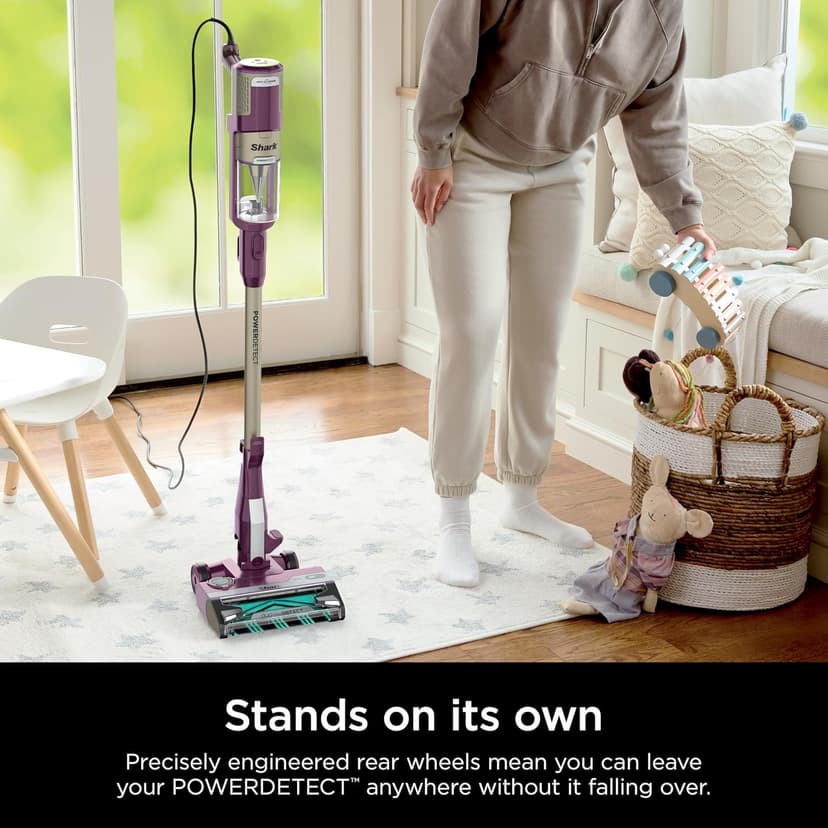 Shark POWERDETECT Ultra-Light Corded Stick Vacuum with DuoClean Technology, Self-Cleaning Brushroll for No Hair Wrap, Anti-Allergen Complete Seal, and Odor Neutralizer Technology, Purple, HZ4001AMZ