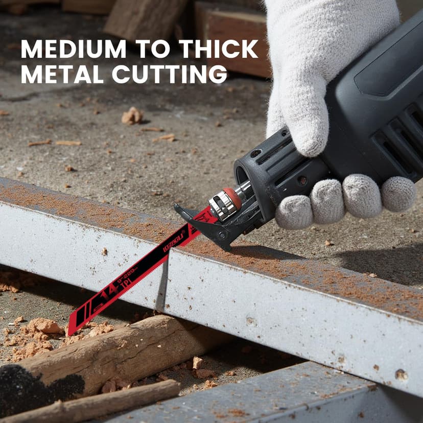 6-Piece Metal Reciprocating Saw Blades, 9"/229mm 14TPI Bi-Metal Sabre Saw for Metal Pipe, Sheet, Rebar