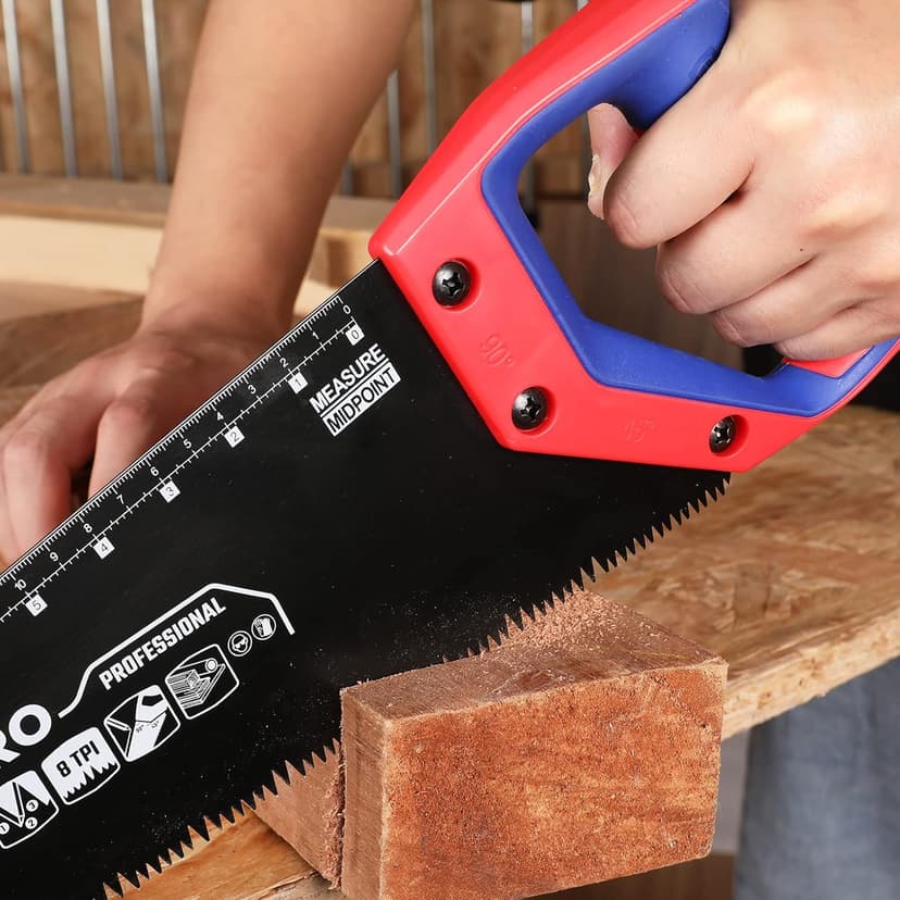 WORKPRO 16-Inch Universal Handsaw with Non-Slip Comfortable Handle, Anti-Rust Wood Saw With Chip Removal Design, Heavy-Duty for Cutting Wood, Laminate, PVC