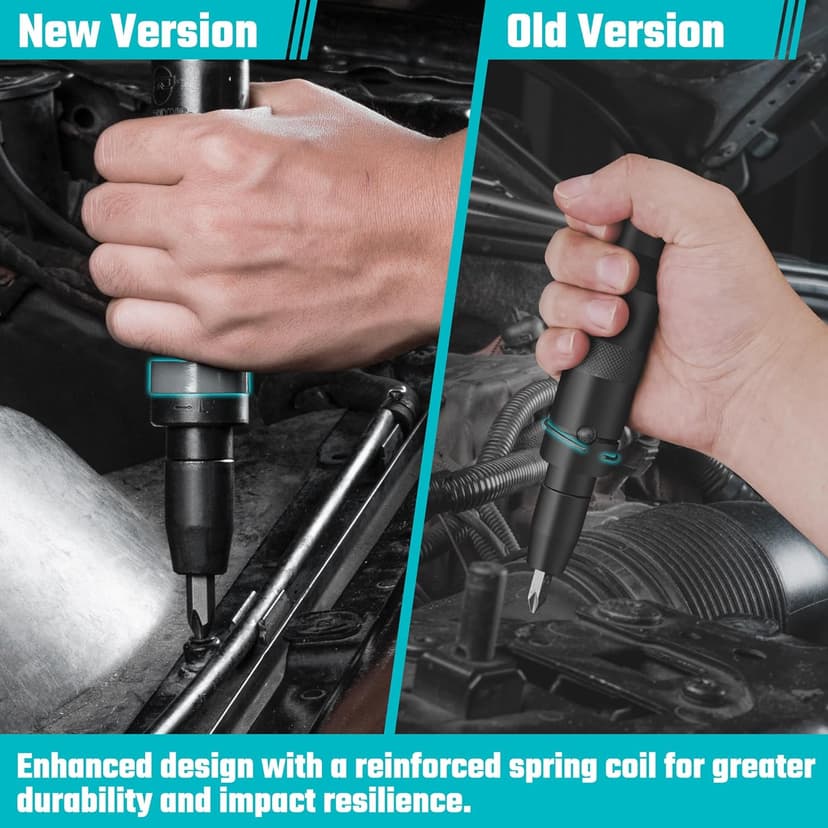 DURATECH 3/8 Inch Drive Manual Impact Driver, Reversible Hand Screwdriver Set, with S2 Steel Bits, 5-Piece, for Tighten/Rusted Fasteners, Organized in Storage Case