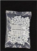 #12 x 3/4" White Hex Washer Head Self Drill Screws 304 Stainless Steel (100 pcs)