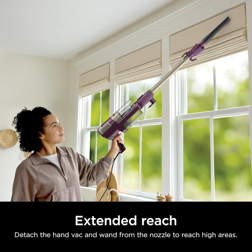 Shark POWERDETECT Ultra-Light Corded Stick Vacuum with DuoClean Technology, Self-Cleaning Brushroll for No Hair Wrap, Anti-Allergen Complete Seal, and Odor Neutralizer Technology, Purple, HZ4001AMZ