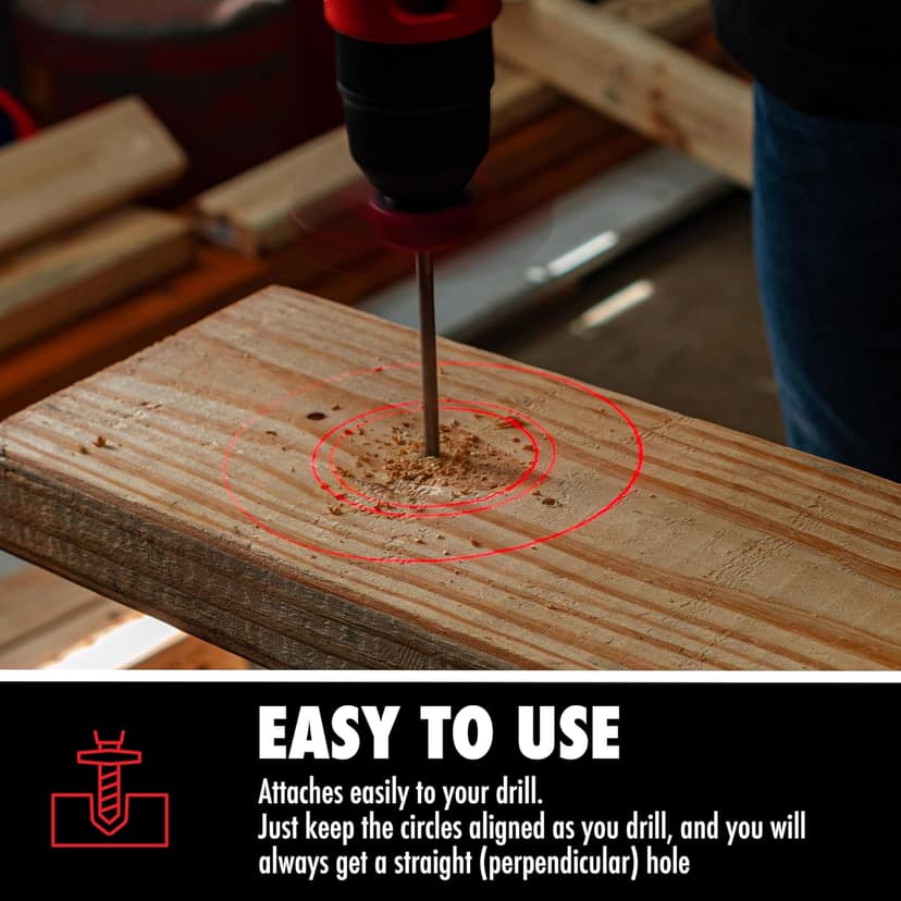 BullseyeBore Core CR1-101 Drill Guide for Straight Holes - Magnetic Drill Attachment with Efficient Red Laser for Visual Worksurface Alignment - Compatible with Common & Specialty Bits from 2" to 8"
