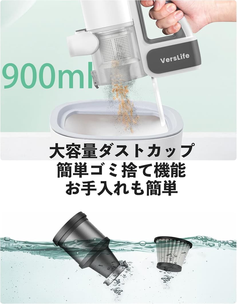 S6 Cordless Vacuum Cleaner for Home, 30KPa Stick Vacuum with 6 * 2000mAh Detachable Battery, up to 40 Mins Runtime, 6 in 1 Rechargeable Lightweight Vacuum for Hard Floor, Carpet and Pet Hair