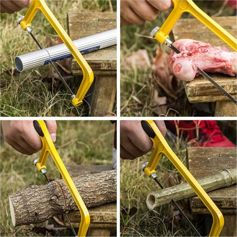 6 in. Mini Hacksaw Set - 150mm Extra Fine Cut Hack Saw Sets and 3pcs Extra Bi-Metal Blades for Wood and Metal