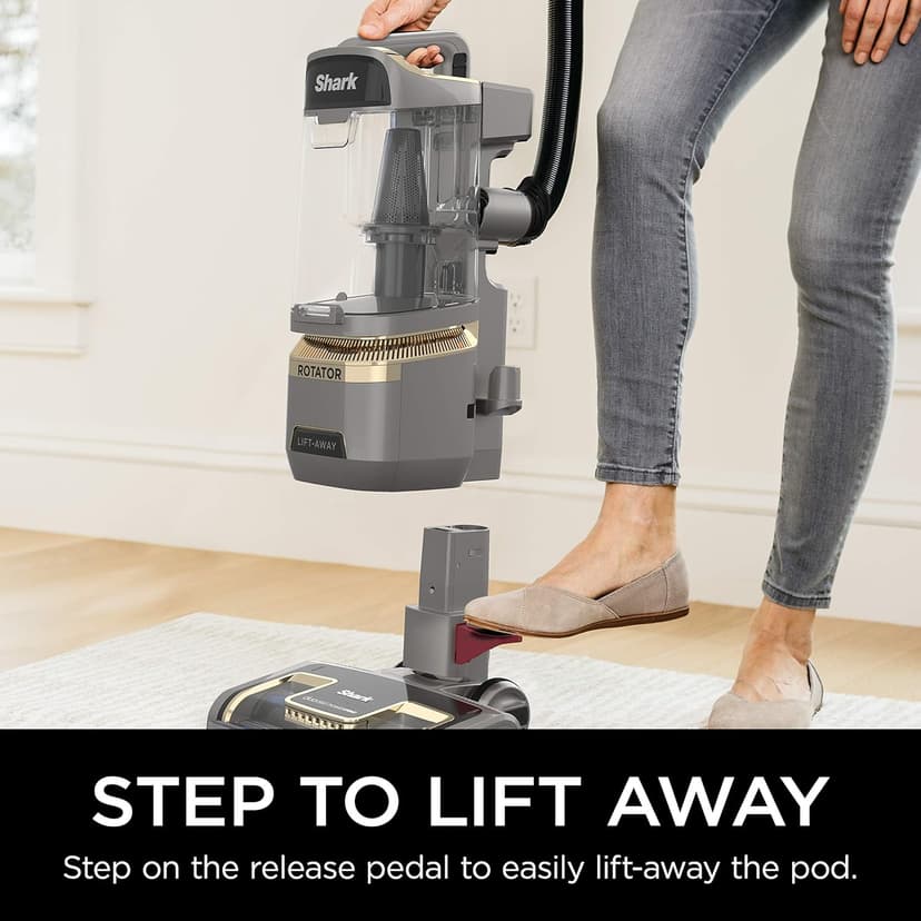 Shark | Upright Vacuum Cleaner for Home | Rotator Lift-Away | No Hair Wrap | HEPA Filter | Lightweight Bagless Vacuum for Pet Hair | LED Headlights For Carpets & Hardwood Floors | Silver | LA502