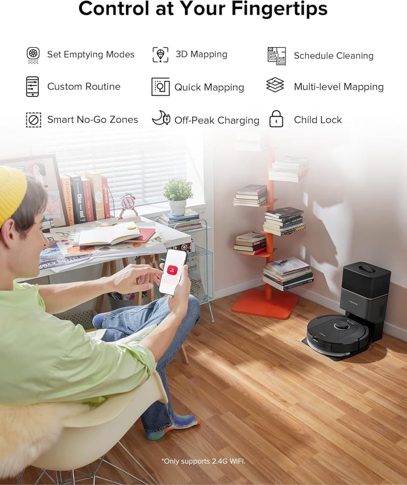 roborock Q5 Pro+ Robot Vacuum and Mop, Self-Emptying, 5500 Pa Max Suction, DuoRoller Brush, Hands-Free Cleaning for up to 7 Weeks, Precise Navigation, Perfect for Hard Floors, Carpets, and Pet Hair