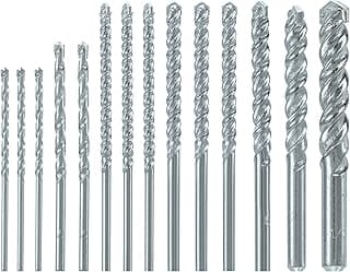 BOSCH BM5000 14-Piece Fast Spiral Rotary Masonry Carbide Tip Bits Assorted Set for Rotary Drilling Applications in Block, Brick, Masonry