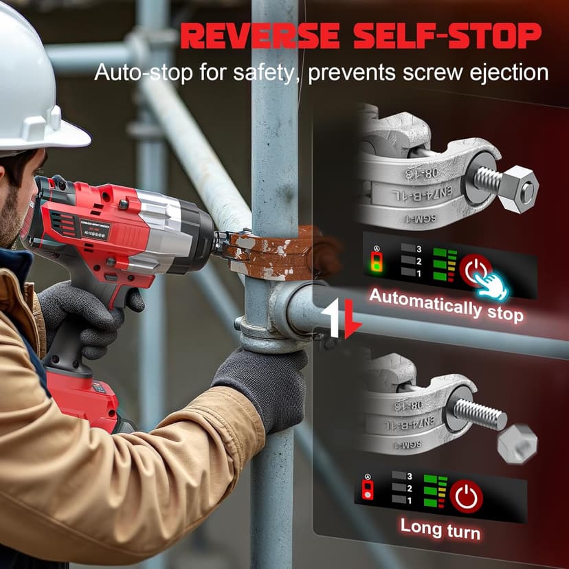 Cordless Impact Wrench 1/2 inch Compatible with Milwaukee 18v Battery, 1700 Ft-lbs High Torque Impact Driver, Electric Impact Gun with 4 Modes & LED Light for Car, Truck, Mower(Bare Tool)