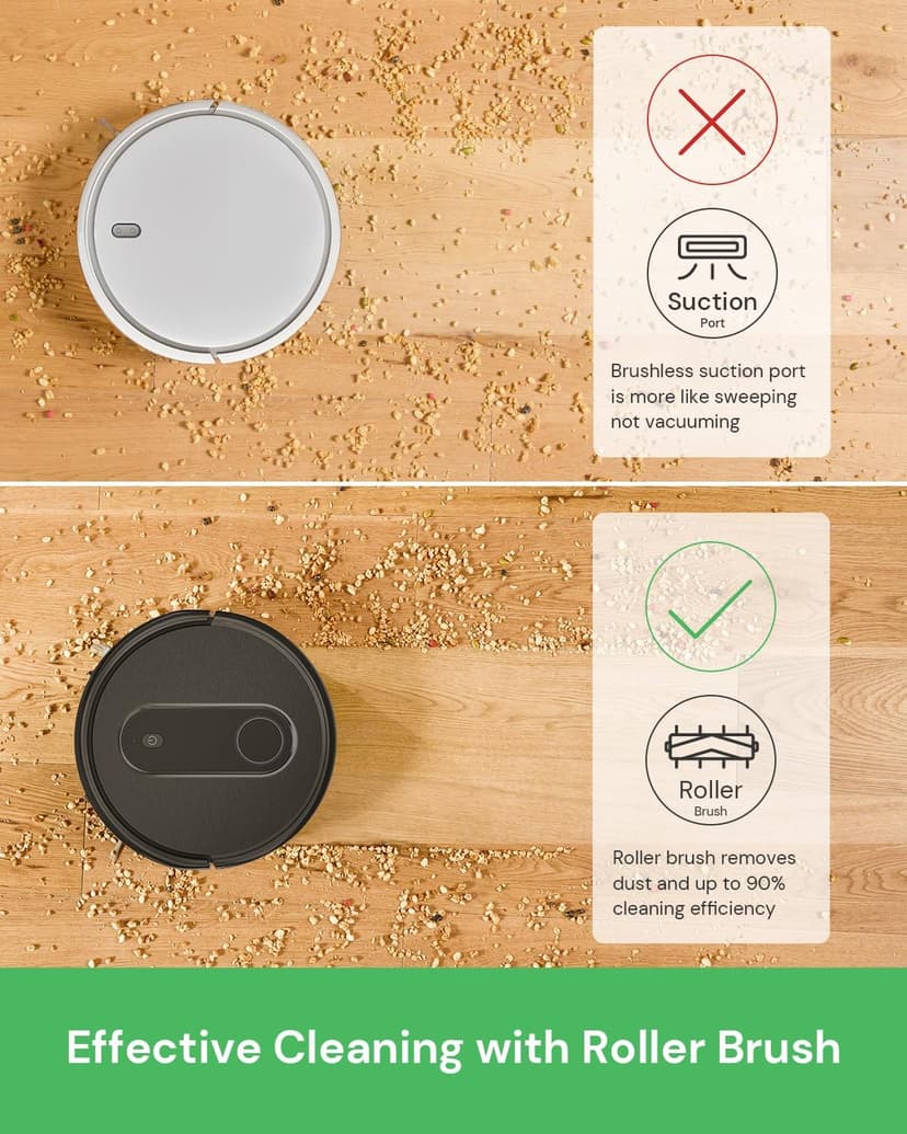 Robot Vacuum,2 in 1 Mopping and Vacuuming, App/Voice/Remote Control,Self-Charging Robotic Vacuum Cleaner,Good for Hard Floor, Low-Pile Carpet, Pet Hair (Small)