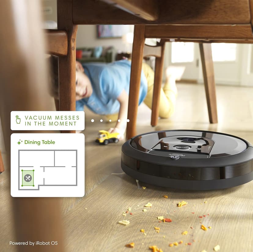 iRobot Roomba i7+ (7550) Robot Vacuum with Automatic Dirt Disposal - Empties Itself for up to 60 Days, Wi-Fi Connected, Smart Mapping, Works with Alexa, Ideal for Pet Hair, Carpets, Hard Floors