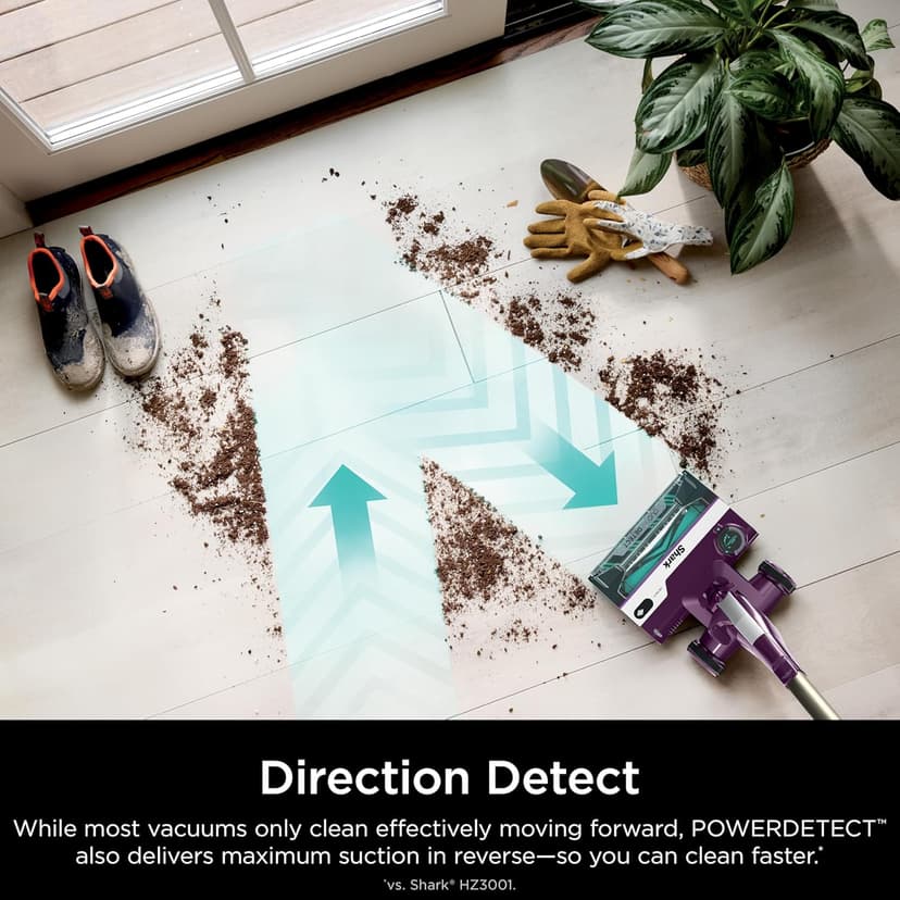 Shark POWERDETECT Ultra-Light Corded Stick Vacuum with DuoClean Technology, Self-Cleaning Brushroll for No Hair Wrap, Anti-Allergen Complete Seal, and Odor Neutralizer Technology, Purple, HZ4001AMZ