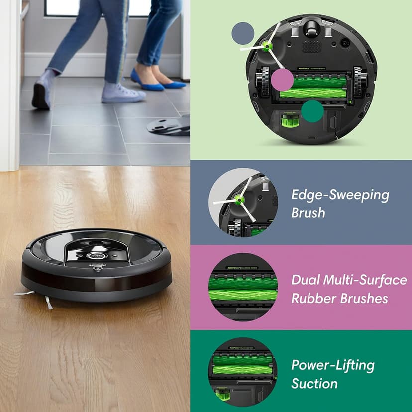 iRobot Roomba i7+ (7550) Robot Vacuum with Automatic Dirt Disposal - Empties Itself for up to 60 Days, Wi-Fi Connected, Smart Mapping, Works with Alexa, Ideal for Pet Hair, Carpets, Hard Floors