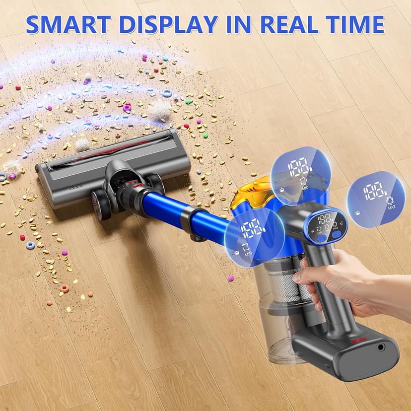 Cordless Vacuum Cleaner, 450W 40Kpa Powerful Stick Vacuum, Up to 50Mins Rechargeable Battery, Vacuum Cleaners for Home Anti-Tangled Lightweight Handheld for Hardwood Floor, Carpets, Pet Hair