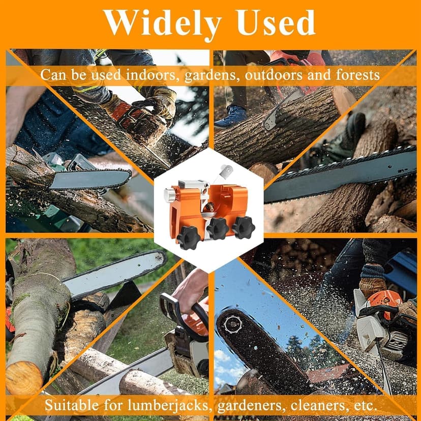 2025 Upgraded Chainsaw Sharpener with Tungsten Carbide Burr File, Hand-Cranked Chainsaw Sharpening Jig Kit, Chain Saw Sharpener Tool, Chainsaw Chain Sharpener