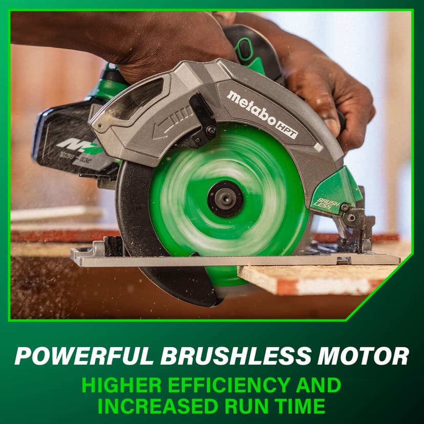 Metabo HPT 18V MultiVolt 7-1/4 Inch Cordless Circular Saw, High Torque, Lightweight Design, Up to 200 2x4 Cuts/Charge, Accepts 18V and 36V MultiVolt Metabo HPT Batteries, Tool Body Only, C1807DAQ4