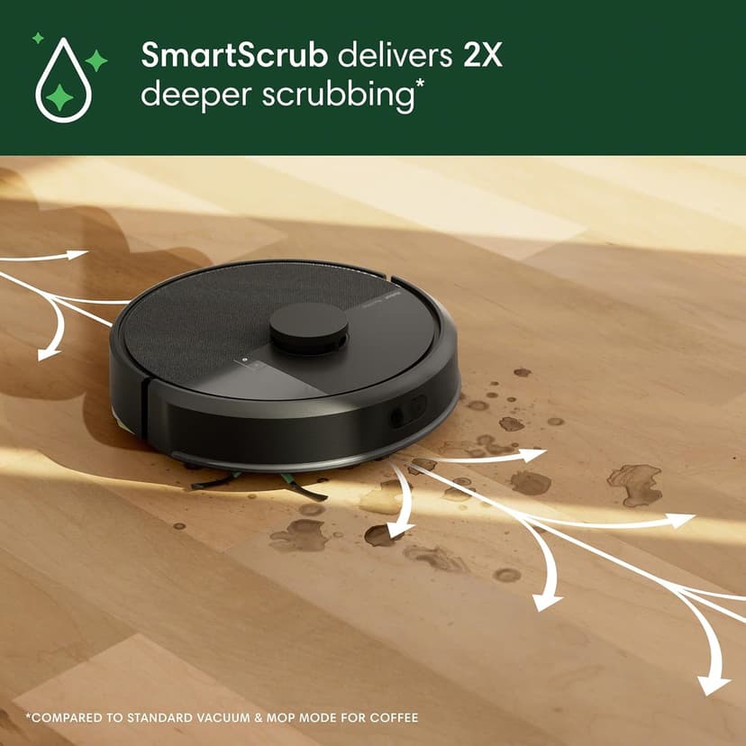 Roomba 105 Combo Robot Vacuum & Mop + AutoEmpty Dock - Self-Empties for 75 Days, Intense Power-Lifting Suction, LiDAR Navigation, Multiple Cleaning Modes, Avoids Mopping Carpet