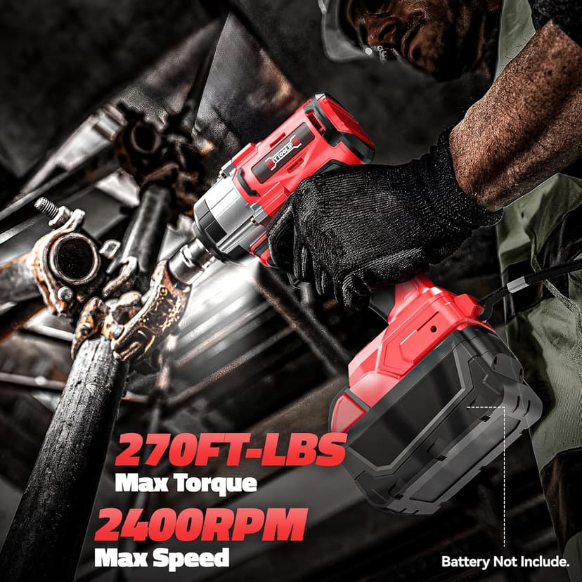 Cordless Impact Wrench Compatible with Milwaukee 18v Battery: 250Ft-lbs(340N.m) 3/8" Brushless Electric Impact Gun, 2400RPM High Torque Impact Driver, Power Impact Wrench, Bare Tool