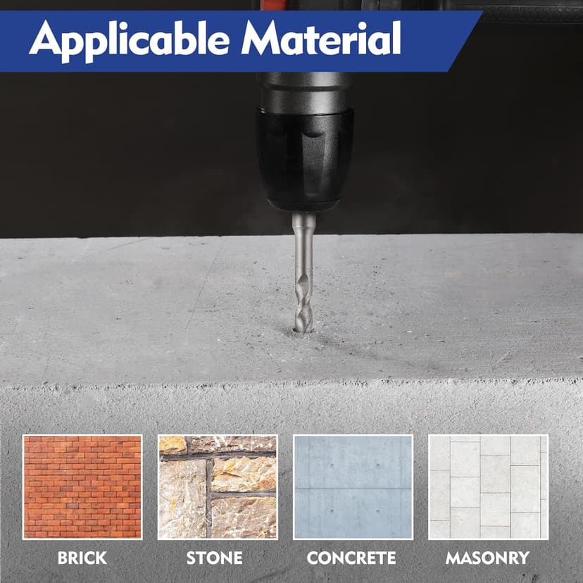 WORKPRO 17-Piece SDS-Plus Rotary Hammer Drill Bits and Chisel Set, Carbide-Tipped Masonry Drill Bits and Chisels for Concrete, Stone, Brick, with Storage Case