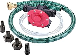 Portable Self Priming Mini Hand Drill Water Transfer Pump Kit with Suction and Discharge Hose for Water Oil Fluid Transfer