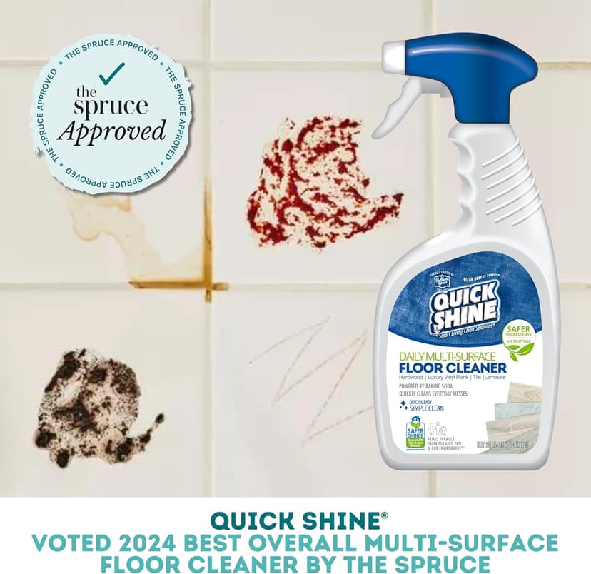 Quick Shine Multi Surface Floor Cleaner 64oz, 2Pk | Ready to Use-Streak Free- No Rinse | Use on Hardwood, Laminate, Luxury Vinyl Plank & Stone | Use in Spray Mops & Vac Mops | Safer Choice Cleaner