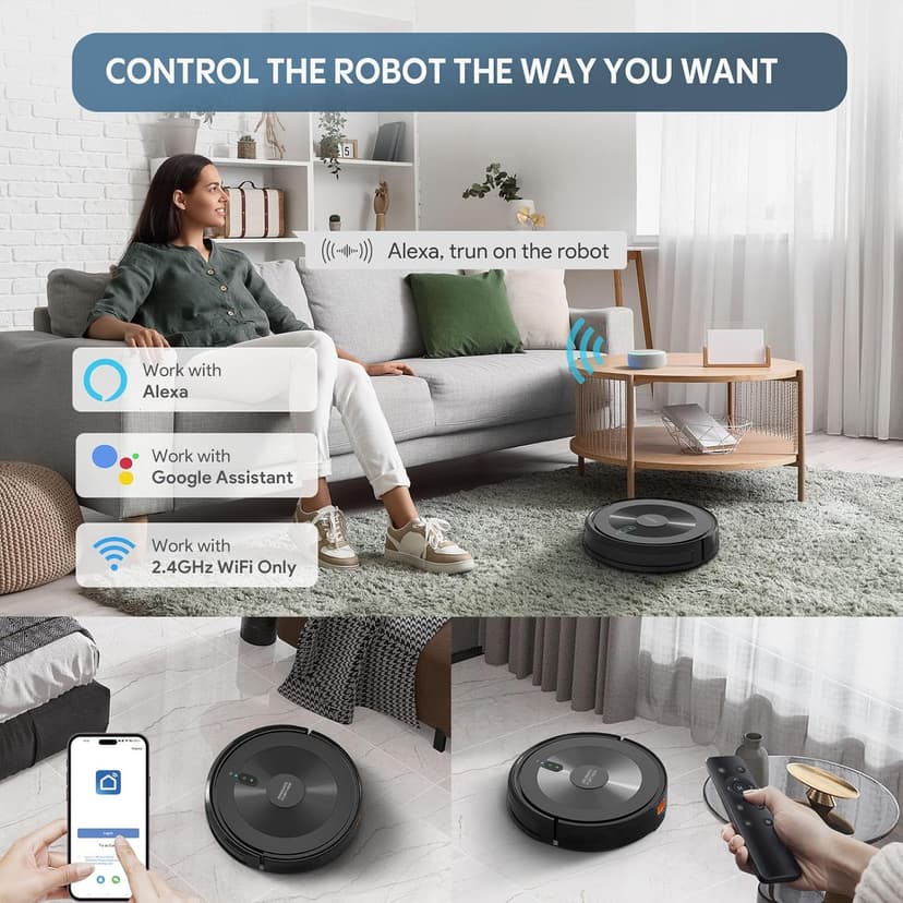 Robot Vacuum and Mop: 2-in-1 Robot Vacuum Cleaner 3000Pa Strong Suction & Tangle-Free & Alexa/APP Control & Self-Charging, Schedule Cleaning Robotic Vacuum for Pet Hair, Hard Floor, Carpet