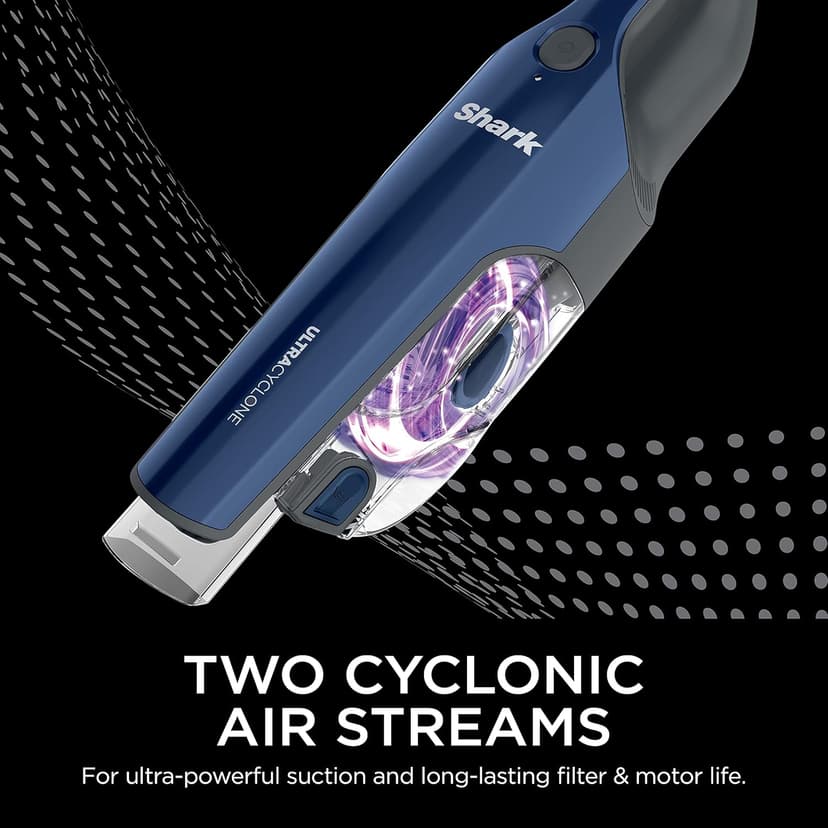 Shark CH964AMZ 2-in-1 Cordless & Handheld Vacuum Ultracyclone System, Ultra-Lightweight and Portable for Car and Home, Washable Filter, XL Dust Cup, Crevice Tool & Scrubbing Brush, Blue