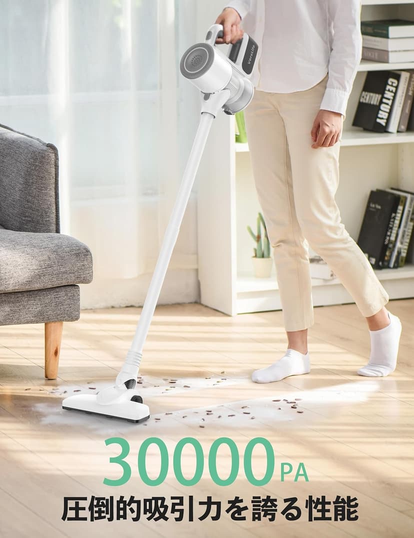 S6 Cordless Vacuum Cleaner for Home, 30KPa Stick Vacuum with 6 * 2000mAh Detachable Battery, up to 40 Mins Runtime, 6 in 1 Rechargeable Lightweight Vacuum for Hard Floor, Carpet and Pet Hair