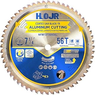 Aluminum Cutting Circular Saw Blade,Medium Aluminum,Laminate,Melamine,Plastic, Flooring Cutting, The Cutting Head uses a Special Anti-Heat Sticking Coating,NFM 7-1/4 inch 56-Tooth 5/8" -TA
