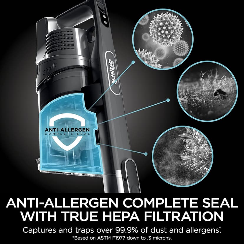 Shark Cordless Vertex Pro Lightweight Cordless Stick Vacuum with DuoClean PowerFins, HEPA Fitler, Anti-Allergen Complete Seal, LED Headlights, For Carpets & Hardfloors, Red, IZ662H