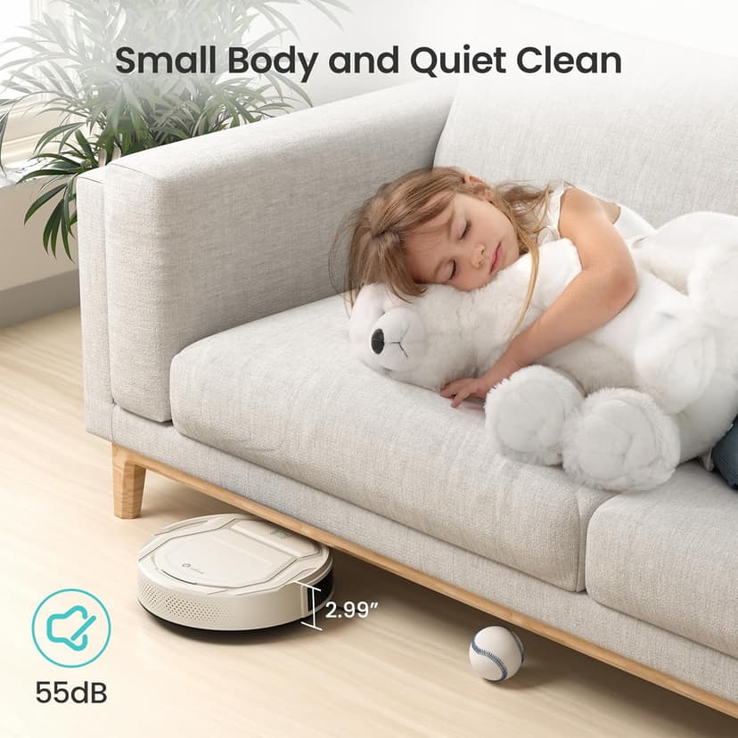 Lefant M210 Pro Robot Vacuum, Strong 2200Pa Suction, 120 Min Runtime, Super Slim Thin, Low Noise, Self-Charging, Wi-Fi/App/Alexa Control, Ideal for Pet Hair & Hard Floors