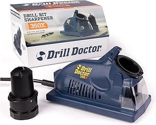 Drill Doctor DD350X Drill Bit Sharpener - 3/32" to 1/2" - Electric Sharpener - High Speed & Portable - for Steel, Masonry, Carbide & Tin-Coated Bits