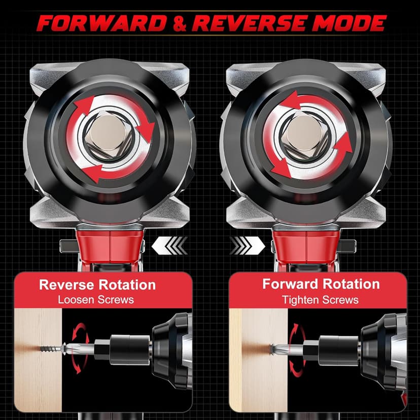 Cordless Impact Wrench 1/2" Compatible with Milwaukee 18V Battery, 1000Ft-lbs(1360N.m) High Torque Impact Driver, Electric Impact Gun with 4-Mode Speed, LED Work Light for Car(Bare Tool)