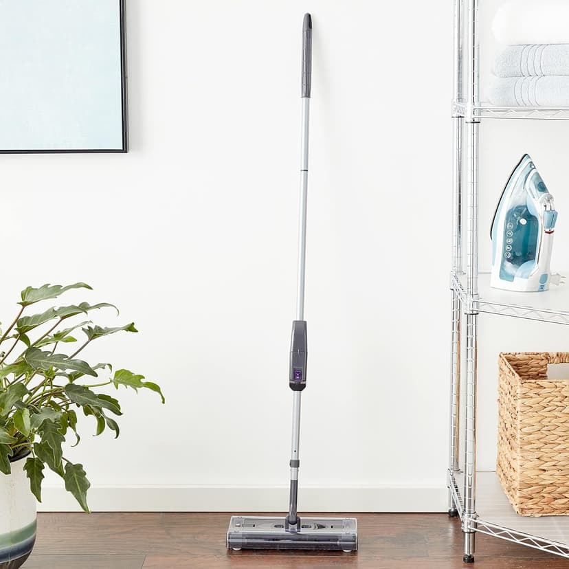Swivel Sweeper - Cordless Electric Floor and Carpet Sweeper with Rotating Brush for Efficient Cleaning, Quad Brush Technology- Purple