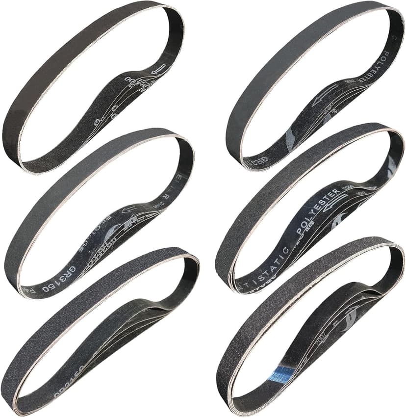 24 Pack 1 x 30 Inch Silicon Carbide Sanding Belts Assorted -120 240 400 600 800 and 1000 Grits, High Performance Sander Belts For Knife Sharpening and Metalworking