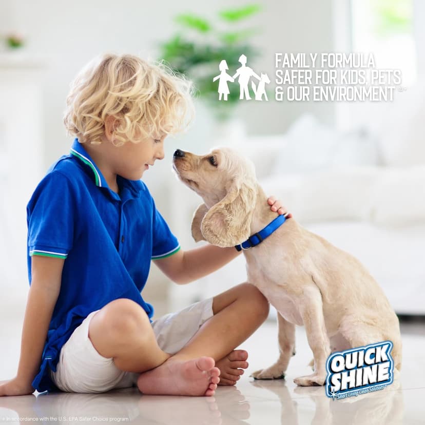 Quick Shine Multi Surface Floor Cleaner 64oz, 2Pk | Ready to Use-Streak Free- No Rinse | Use on Hardwood, Laminate, Luxury Vinyl Plank & Stone | Use in Spray Mops & Vac Mops | Safer Choice Cleaner