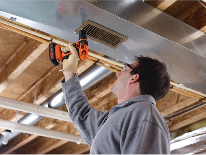 BLACK+DECKER 20V MAX Cordless Drill and Driver, 3/8 Inch, With LED Work Light, Battery and Charger Included (LDX120C)